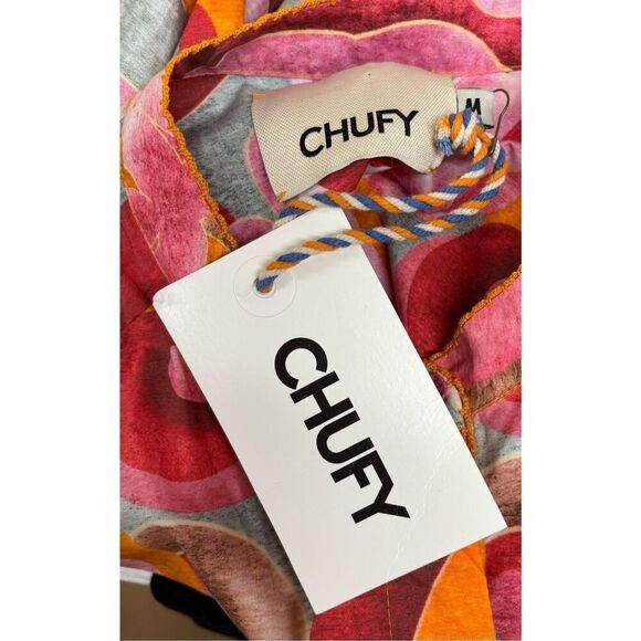 CHUFY KATHMANDU HEIGHTS Pink& Orange Abstract Print Viscose Blouse NWT Size Medi - Picture 7 of 8